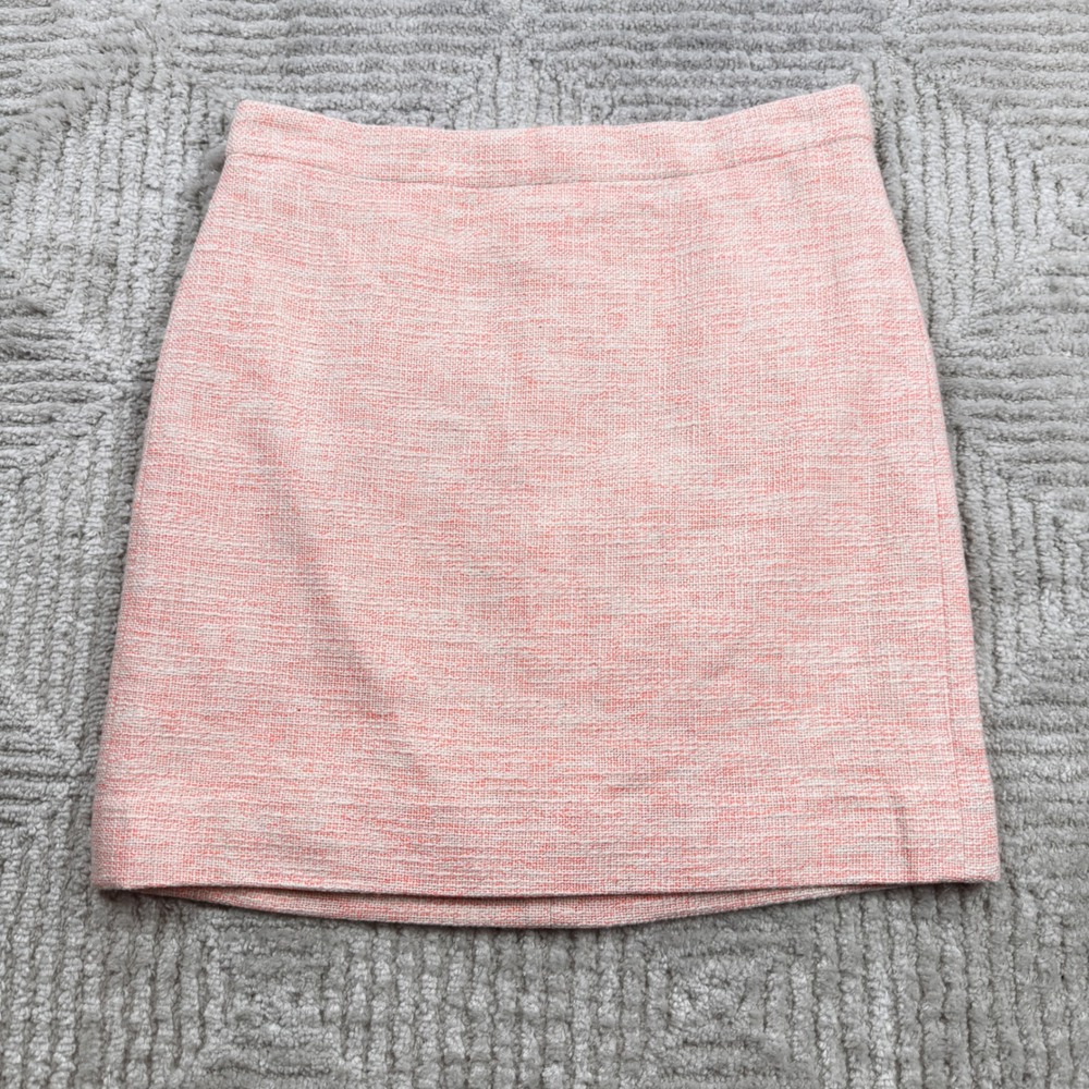J Crew Tweed Mini Skirt Women 2 Pink G1797 A-Line Preppy Old Money Coquette Work